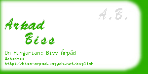 arpad biss business card