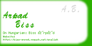 arpad biss business card